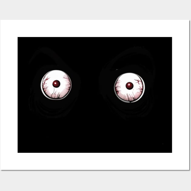 Zombie eyes scary halloween design Wall Art by Edgi